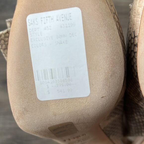 FENDI animal snake nude beige color high heels sandals Sz 7 ITALY - Picture 11 of 14